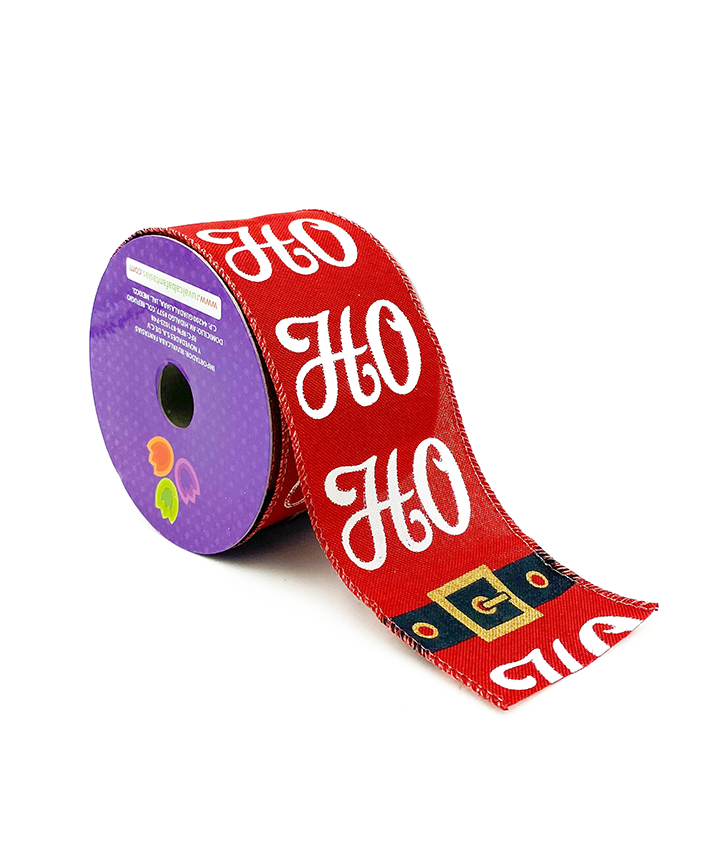 R102219-2 LISTON NAVIDAD 6.3 CMS X 10 YARDAS SATIN HO HO