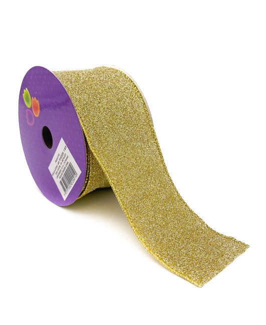 R102220 LISTON NAVIDAD SATIN DIAMANTADO 6.3 CM X 10 Y