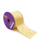 R102222 LISTON NAVIDAD SATIN RAYAS DIAGONALES 6.3 CM X 10 Y