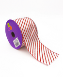 R102222 LISTON NAVIDAD SATIN RAYAS DIAGONALES 6.3 CM X 10 Y