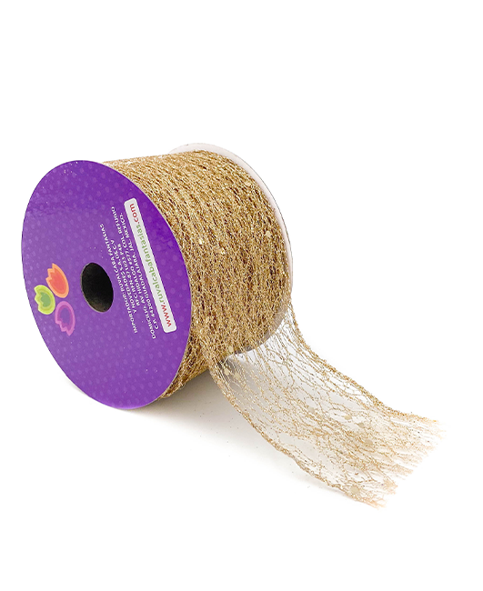R102304 LISTON NAVIDAD MALLA TUPIDA 6.3 CM X 10 Y
