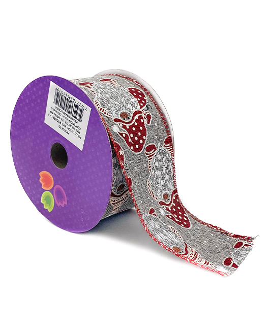 R102441-1 LISTON NAVIDAD SANTA NORDICO 6.3 CM X 10 Y