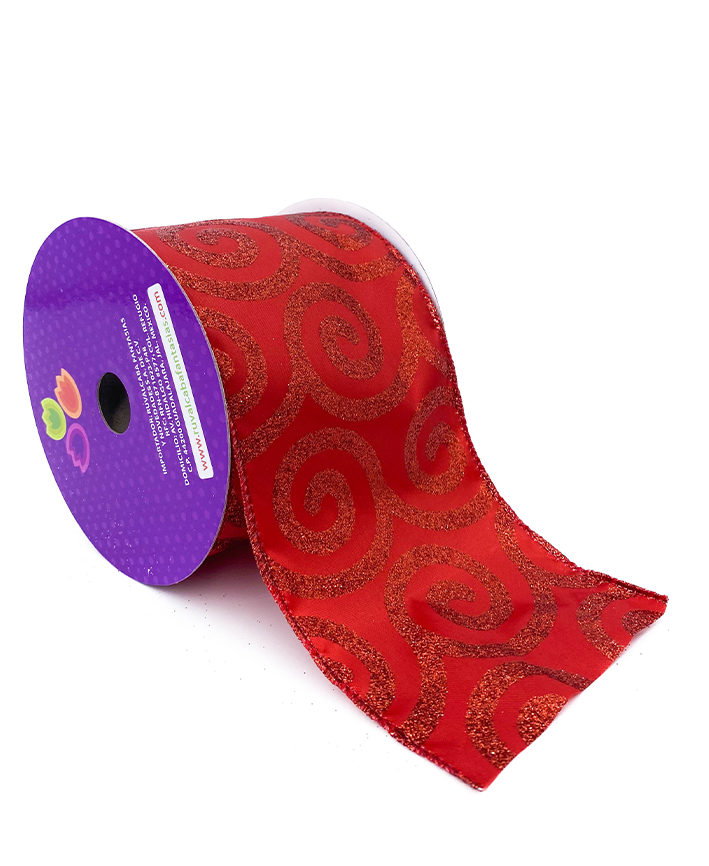R102601 LISTON NAVIDAD SATIN GRECAS GRUESAS 10.1 CM X 10 Y