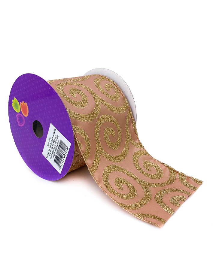 R102601 LISTON NAVIDAD SATIN GRECAS GRUESAS 10.1 CM X 10 Y