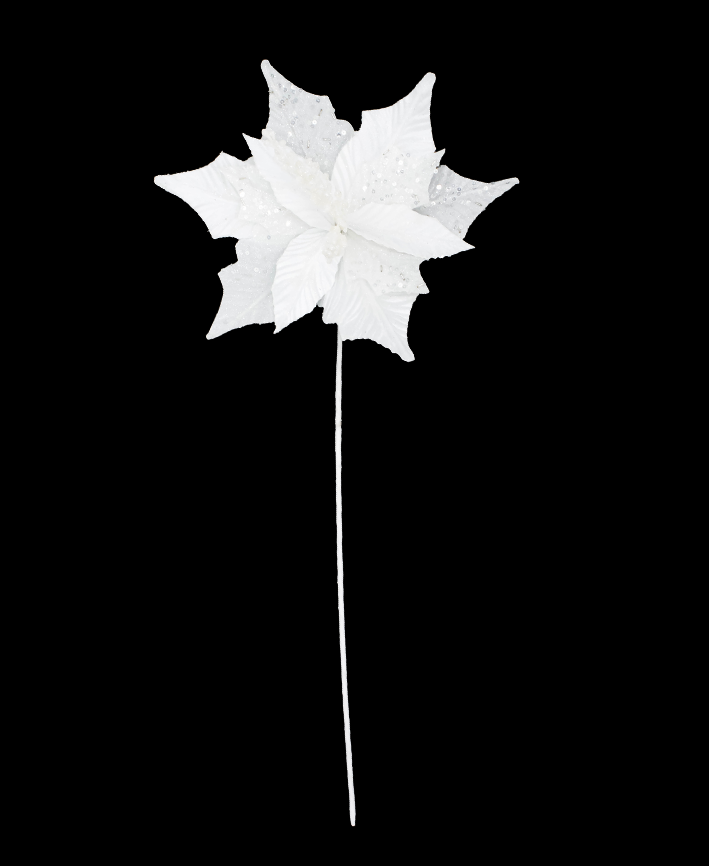 R106302 NAVIDAD VARA FLOR NOCHE BUENA LENTEJUELA 25 CMS PZA