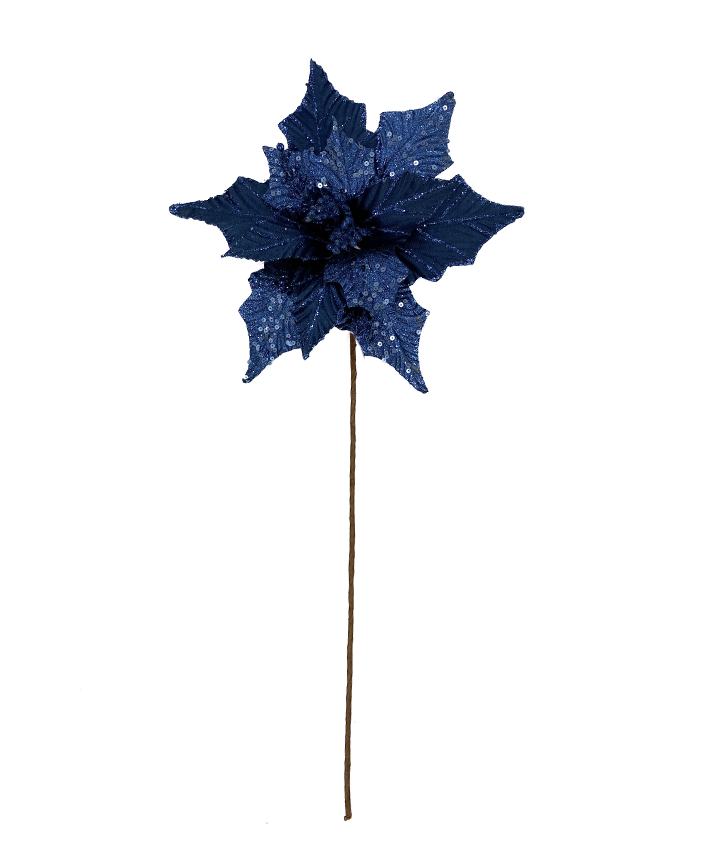 R106302 NAVIDAD VARA FLOR NOCHE BUENA LENTEJUELA 25 CMS PZA