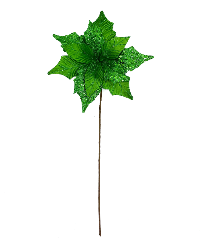 R106302 NAVIDAD VARA FLOR NOCHE BUENA LENTEJUELA 25 CMS PZA