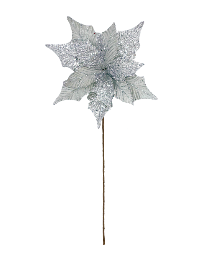 R106302 NAVIDAD VARA FLOR NOCHE BUENA LENTEJUELA 25 CMS PZA