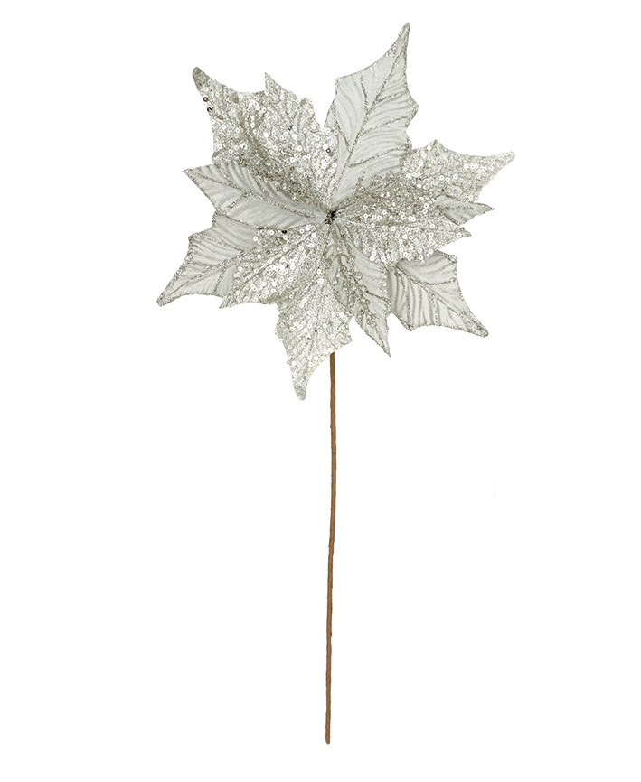 R106302 NAVIDAD VARA FLOR NOCHE BUENA LENTEJUELA 25 CMS PZA