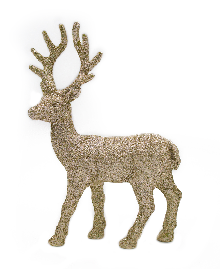 R109035 NAVIDAD RENO PARADO DIAMANTADO 13X22CM