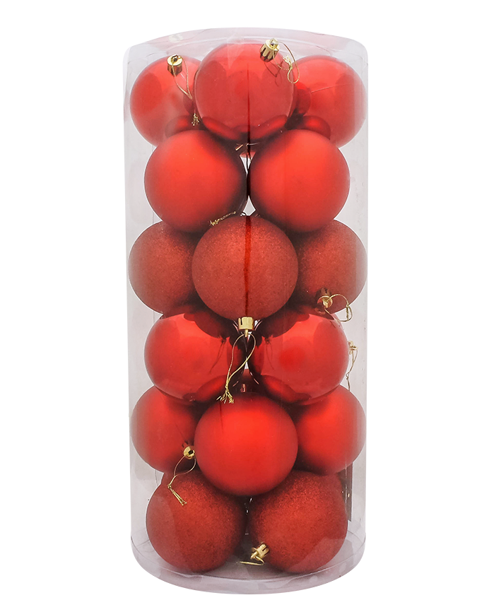 R111201 NAVIDAD ESFERA 8 CMS LISA PAQ C/24 PZAS