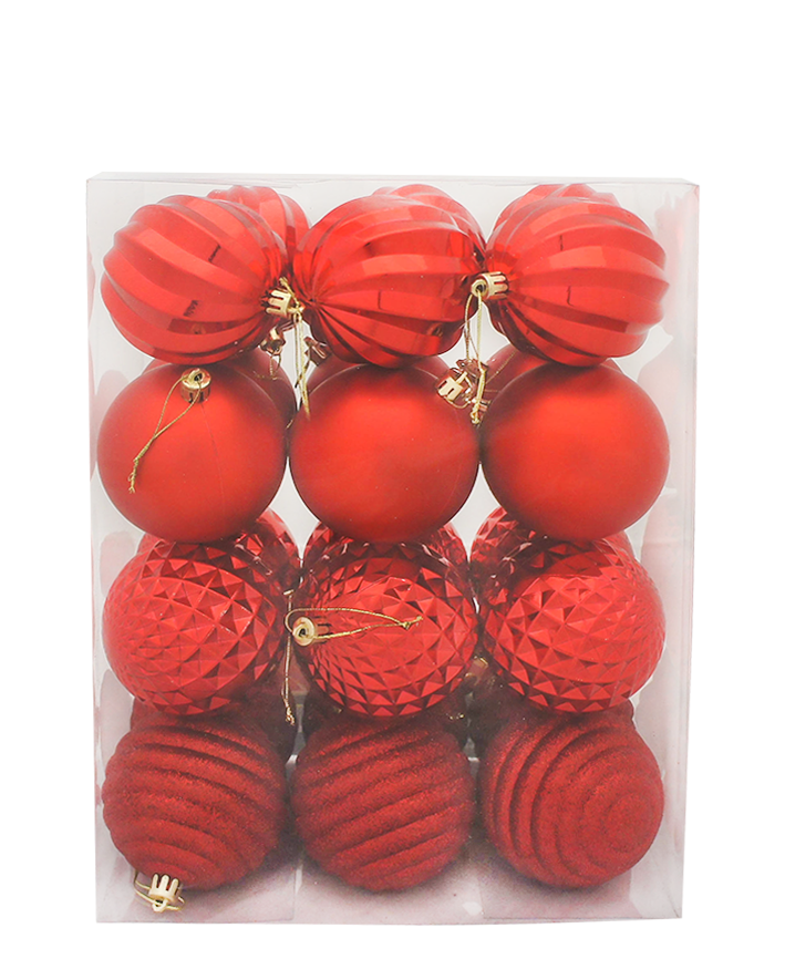 R111203 NAVIDAD ESFERA 8 CMS 4 DISEÑOS PAQ C/24 PZAS