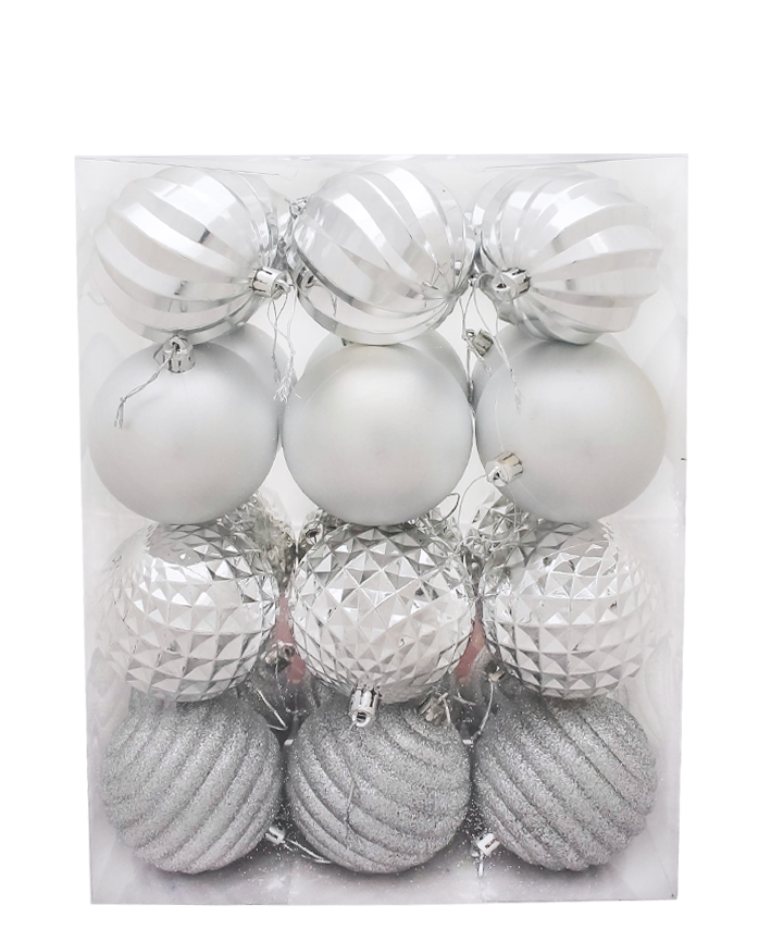 R111203 NAVIDAD ESFERA 8 CMS 4 DISEÑOS PAQ C/24 PZAS