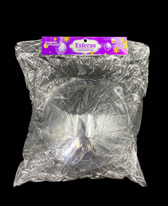 R130003 NAVIDAD ESFERA TRANSPARENTE 20 CM 1 pieza