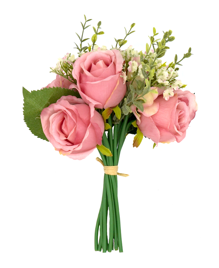 R225016 BOUQUET ROSA GYPSO 30CM