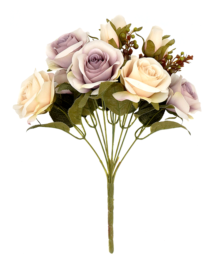 R225017 BOUQUET ROSAL C/BOTONES 39CM