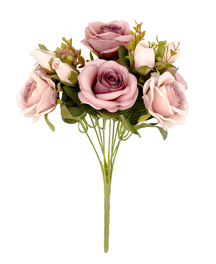 R225017 BOUQUET ROSAL C/BOTONES 39CM