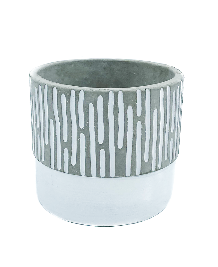 R303057 CERAMICA FLORERO RAYAS VERT 13X11CM