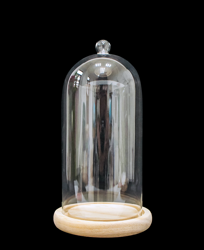 R304014 VIDRIO CUPULA CON BOLA Y BASE 10X20CMS