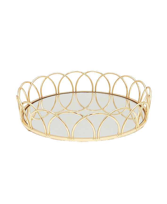 R304303 CHAROLA ARCOS CHICA ORO 25 CM