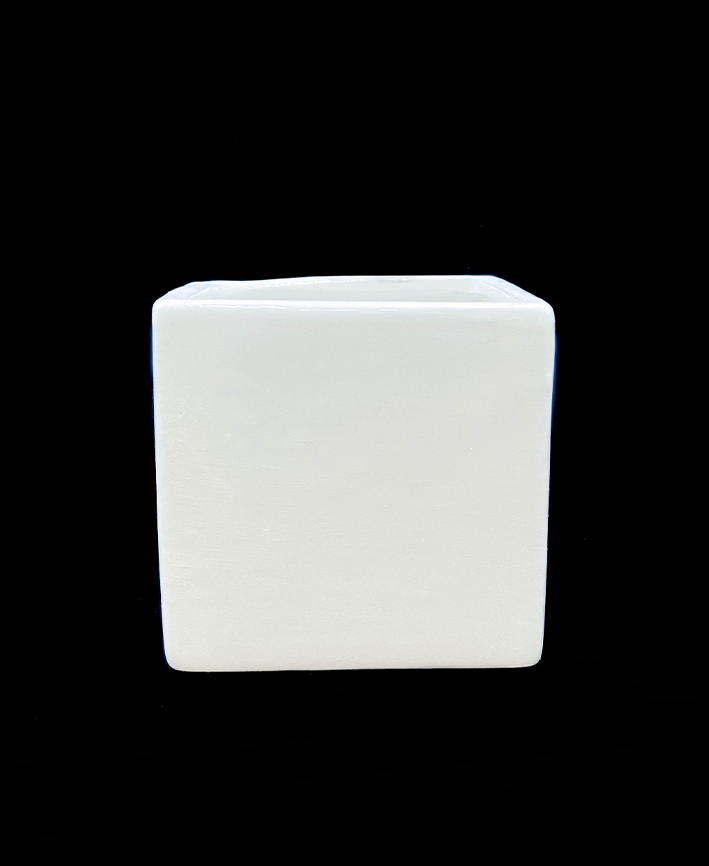 R307207-1 CERAMICA CUBO 10CM BLANCO