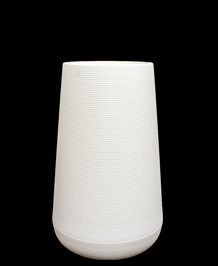 R310302-1 MACETA PLASTICO TEJIDO BLANCA 31 X 66 CM