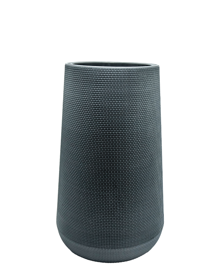 R310302-4 MACETA PLASTICO TEJIDO GRIS 31 X 66 CM