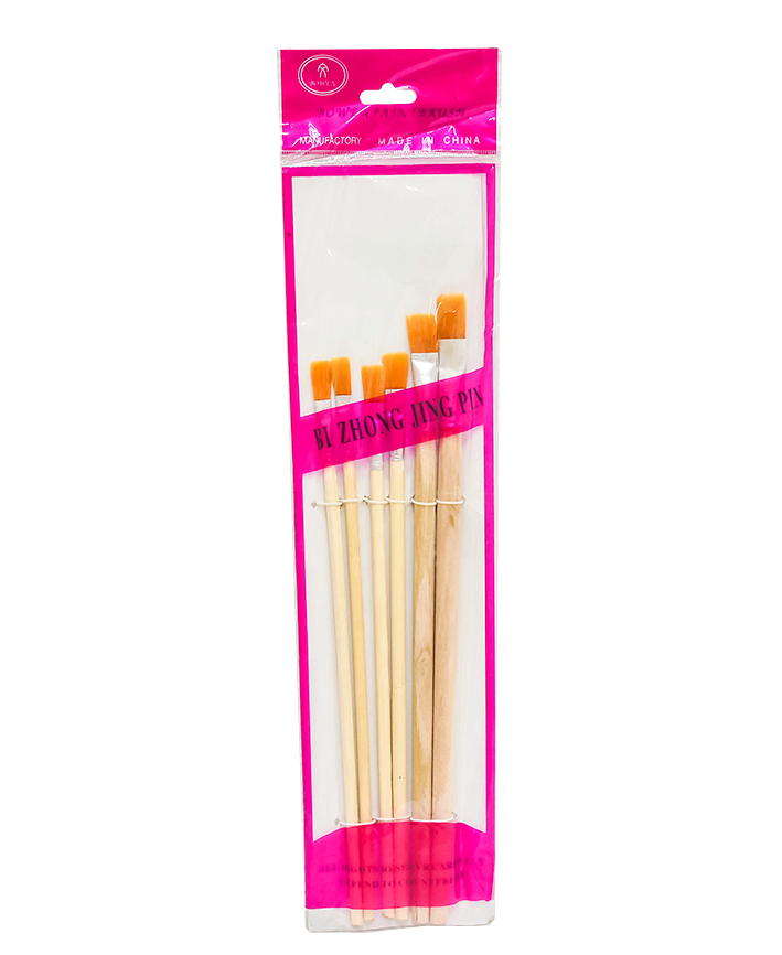 R405103 PINCEL PLANO SINTETICO PAQ C/6