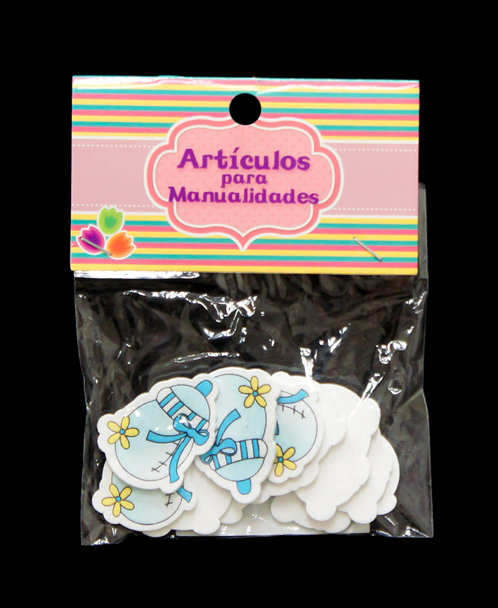 R407002 FIGURA DE MADERA BABY SHOWER C/10PZAS AZUL
