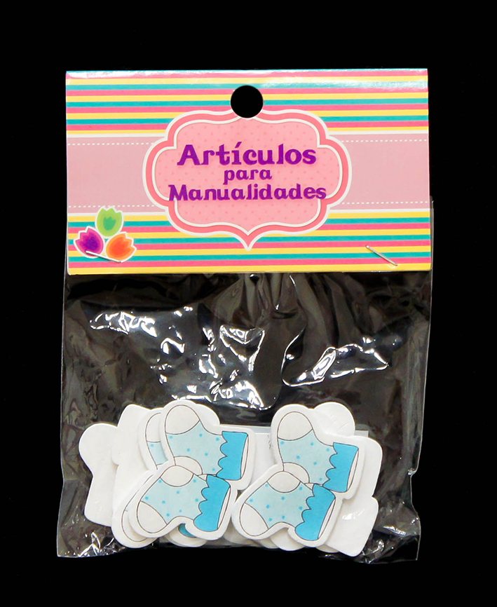 R407002 FIGURA DE MADERA BABY SHOWER C/10PZAS AZUL