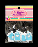 R407002 FIGURA DE MADERA BABY SHOWER C/10PZAS AZUL
