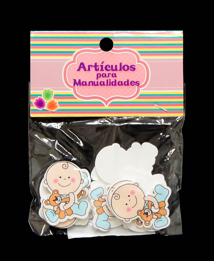 R407002 FIGURA DE MADERA BABY SHOWER C/10PZAS AZUL