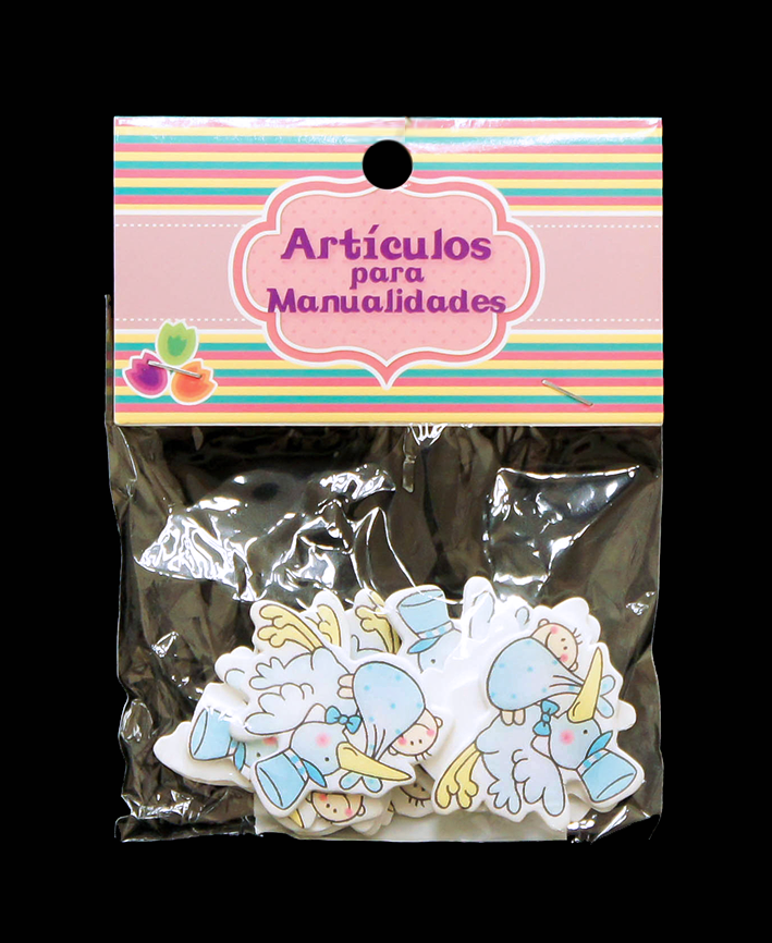 R407002 FIGURA DE MADERA BABY SHOWER C/10PZAS AZUL