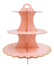 R508005 CUP CAKE STAND 3 NIVELES ROSA FILO ORO
