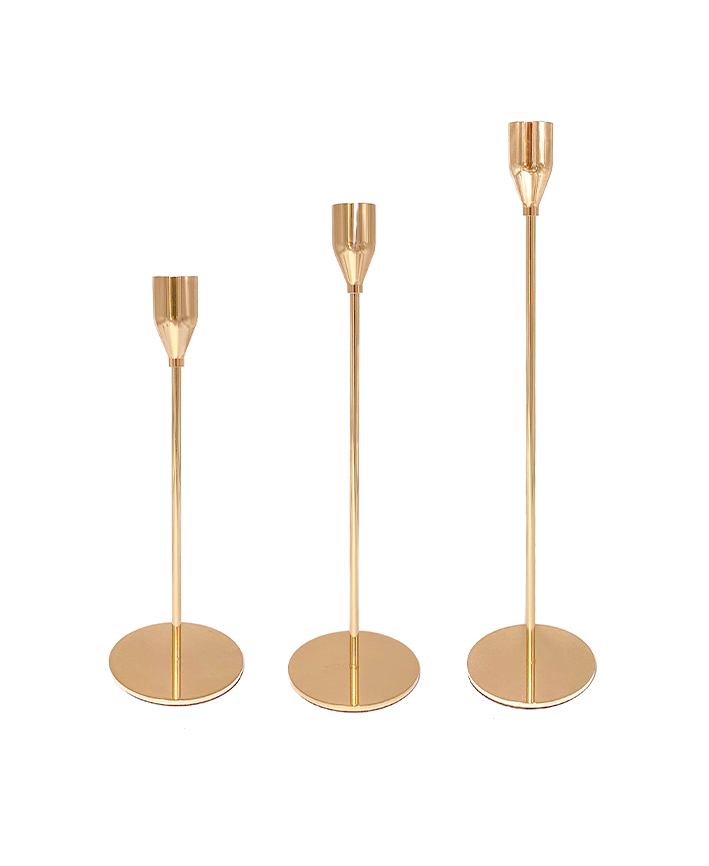 R707051 CANDELABRO SET DE 3 DELGADO ORO