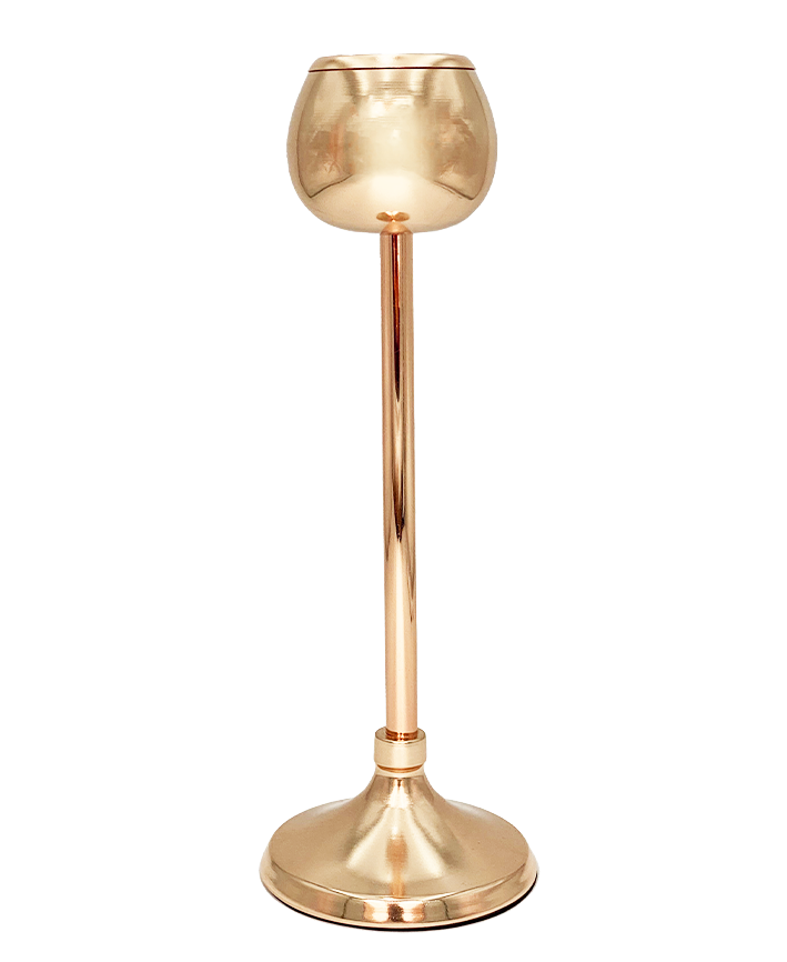 R707054 CANDELABRO COPA TEQUILA ORO 11X33CM