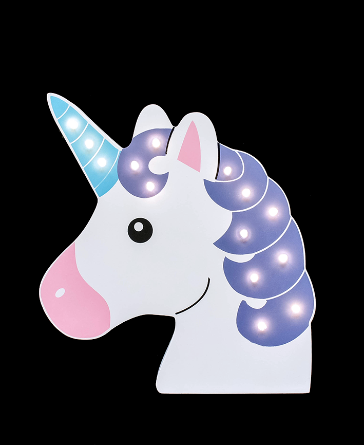 R732003 FIGURA UNICORNIO C/LUZ 26 X 26 CM
