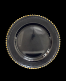 R733002-1 BAJO PLATO VIDRIO PERLAS ORO 33 CMS