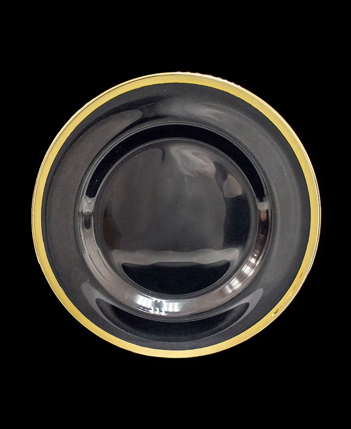 R733004-1 BAJO PLATO VIDRIO FILO ORO 33 CMS