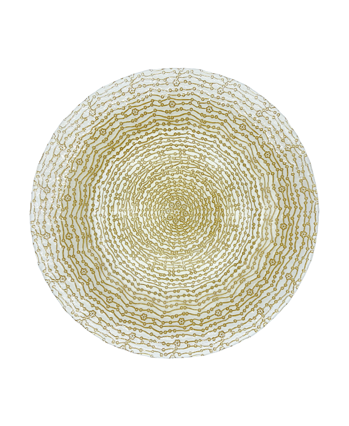 R733007-1 BAJO PLATO VIDRIO ORO 33 CM
