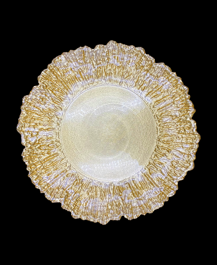 R733015-1 BAJO PLATO VIDRIO SPLASH ORO 32CM