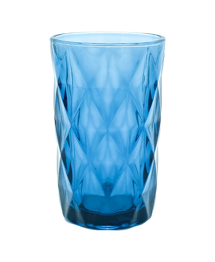 R745301 VIDRIO VASO ALTO ROMBOS 8 X 12.5 CM