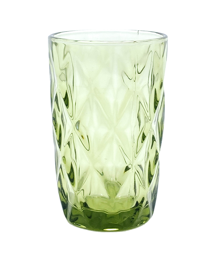 R745301 VIDRIO VASO ALTO ROMBOS 8 X 12.5 CM