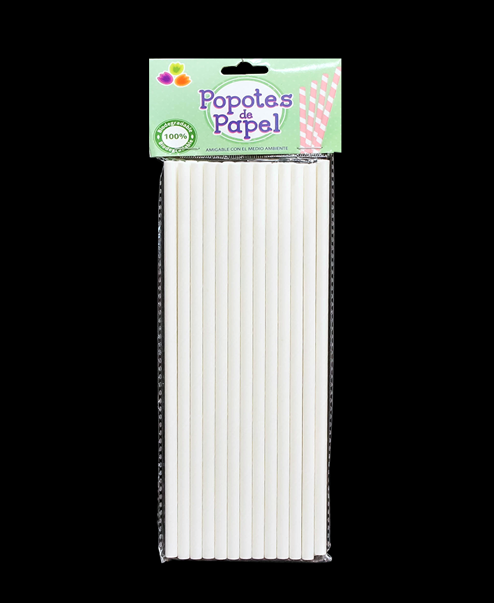 R914001 POPOTE DE PAPEL 25 PZAS MATE