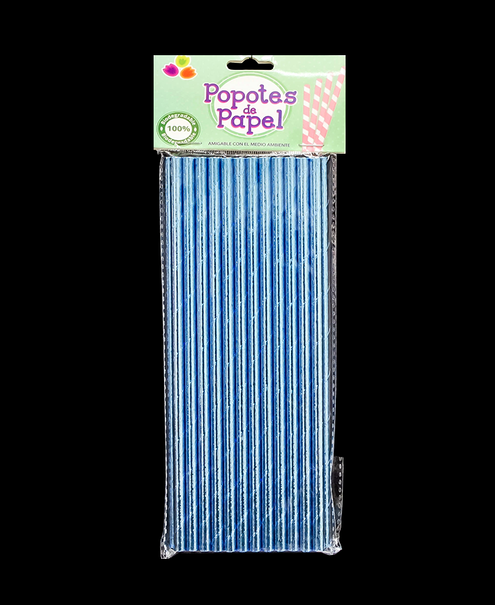 R914002 POPOTE DE PAPEL 25 PZAS METALICO
