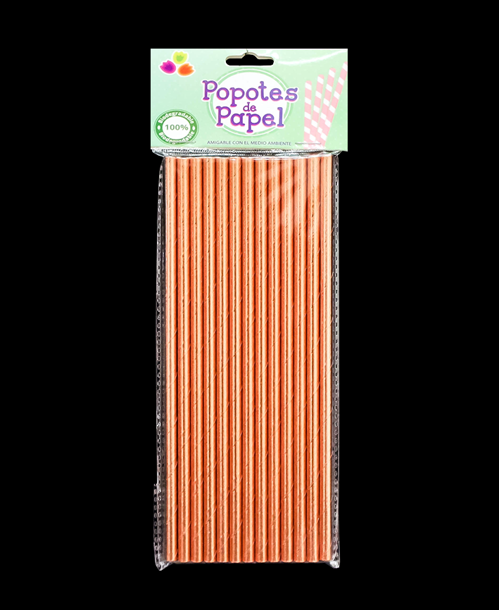 R914002 POPOTE DE PAPEL 25 PZAS METALICO