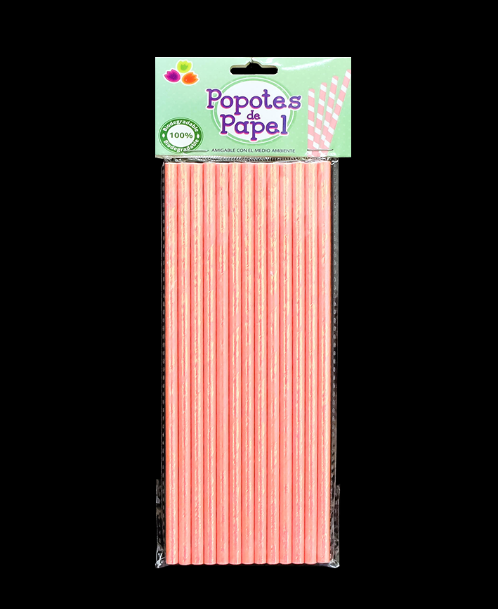 R914002 POPOTE DE PAPEL 25 PZAS METALICO