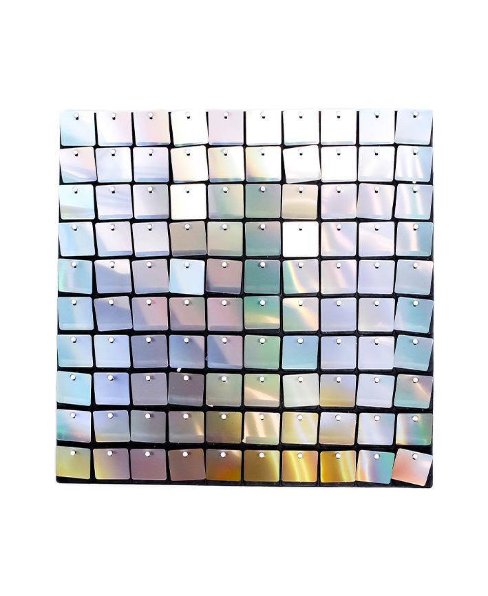 R917003-1 PANEL LENTEJUELA CUADRADA AB BLANCO 30 X 30 CM